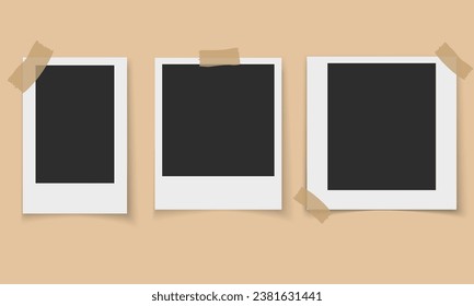 Vector Frames: Realistic Photo Templates with Shadows. Vintage Card Set for Stock Use. Vector Illustratios. - Shutterstock ID 2381631441