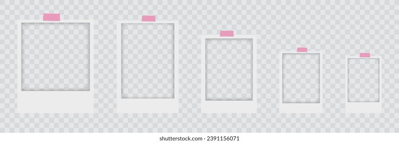 Vector Frames: Realistic Photo Templates with Shadows. Vintage Card Set for Stock Use. Vector Illustratios.