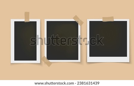 Vector Frames: Realistic Photo Templates with Shadows. Vintage Card Set for Stock Use. Vector Illustratios.