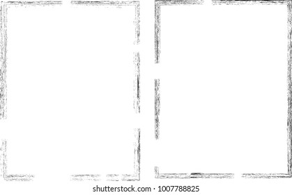 Vector Frames. rectangles for image. distress texture . Grunge Black borders isolated on the background . Dirt effect . geometric shapes for your design