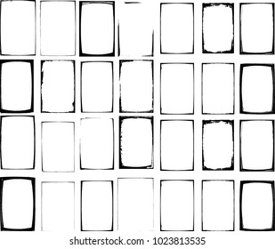 Vector Frames. rectangles for image. distress texture . Grunge Black borders isolated on the background . Dirt effect . geometric shapes for your design