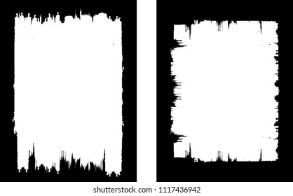 Vector Frames. rectangles for image. distress texture . Grunge Black borders isolated on the background . Dirt effect . geometric shapes for your design