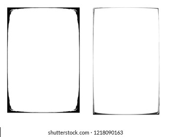 Vector Frames. rectangles for image. distress texture . Grunge Black borders isolated on the background . Dirt effect . geometric shapes for your design
