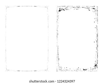 Vector Frames. rectangles for image. distress texture . Grunge Black borders isolated on the background . Dirt effect . geometric shapes for your design
