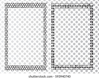 Vector Frames. rectangles for image. distress texture . Grunge Black and White borders isolated on the transparent background . Dirt effect . Design elements.