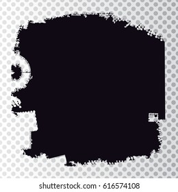 Vector Frames. rectangles for image. distress texture . Grunge Black and White borders isolated on the transparent background . Dirt effect . 