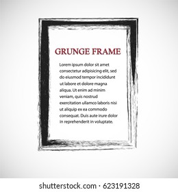 Vector Frames. rectangles for image. distress texture . Grunge Black and White borders isolated on the transparent background . Dirt effect . 