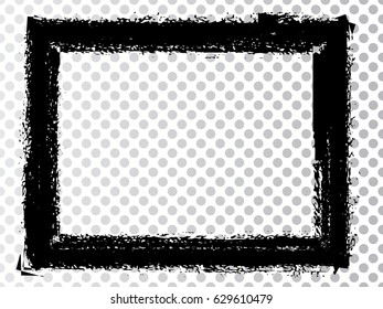 Vector Frames. rectangles for image. distress texture . Grunge Black and White borders isolated on the transparent background . Dirt effect . 
