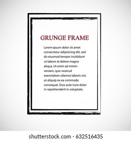 Vector Frames. rectangles for image. distress texture . Grunge Black and White borders isolated on the transparent background . Dirt effect . 