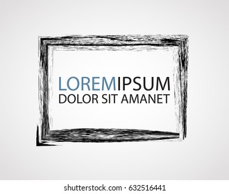 Vector Frames. rectangles for image. distress texture . Grunge Black and White borders isolated on the transparent background . Dirt effect . 