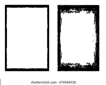 Vector Frames. rectangles for image. distress texture . Grunge Black borders isolated on the background . Dirt effect . geometric shapes for your design