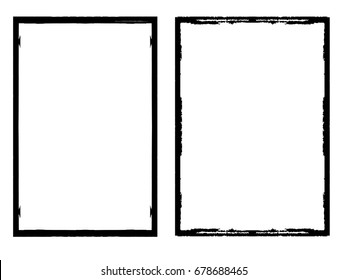 Vector Frames. rectangles for image. distress texture . Grunge Black borders isolated on the background . Dirt effect . geometric shapes for your design