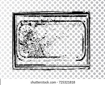 Vector Frames. rectangles for image. distress texture . Grunge Black and White borders isolated on the transparent background . Dirt effect . 