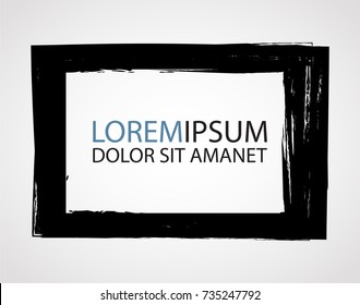 Vector Frames. rectangles for image. distress texture . Grunge Black borders isolated on the background . Dirt effect . geometric shapes for your design