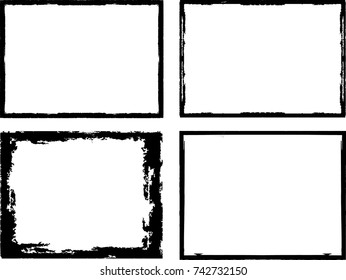 Vector Frames. rectangles for image. distress texture . Grunge Black borders isolated on the background . Dirt effect . geometric shapes for your design