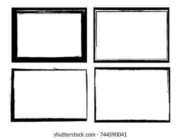 Vector Frames. rectangles for image. distress texture . Grunge Black borders isolated on the background . Dirt effect . geometric shapes for your design