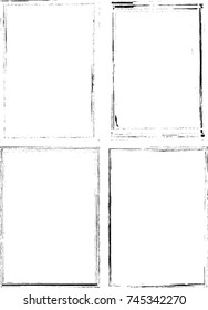 Vector Frames. rectangles for image. distress texture . Grunge Black borders isolated on the background . Dirt effect . geometric shapes for your design