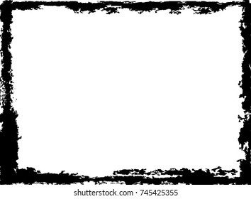 Vector Frames. rectangles for image. distress texture . Grunge Black borders isolated on the background . Dirt effect . geometric shapes for your design