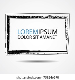 Vector Frames. rectangles for image. distress texture . Grunge Black borders isolated on the background . Dirt effect . geometric shapes for your design