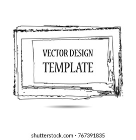 Vector Frames. rectangles for image. distress texture . Grunge Black borders isolated on the background . Dirt effect . geometric shapes for your design