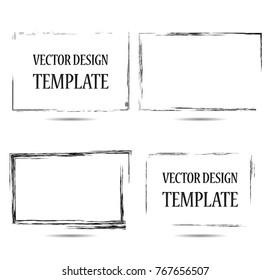 Vector Frames. rectangles for image. distress texture . Grunge Black borders isolated on the background . Dirt effect . geometric shapes for your design