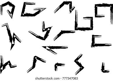 Vector Frames. rectangles for image. distress texture . Grunge Black borders isolated on the background . Dirt effect . geometric shapes for your design