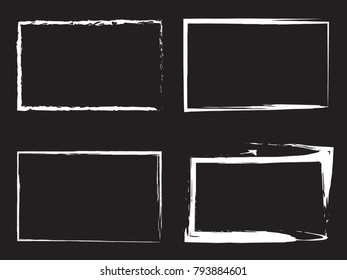 Vector Frames. rectangles for image. distress texture . Grunge Black borders isolated on the background . Dirt effect . geometric shapes for your design