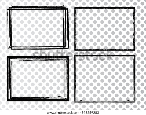 Vector Frames Rectangles Image Distress Texture Stock Vector (Royalty ...