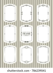 Vector frames set design element. vintage and modern decorate border