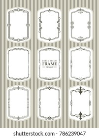 Vector frames set design element. vintage and modern decorate border