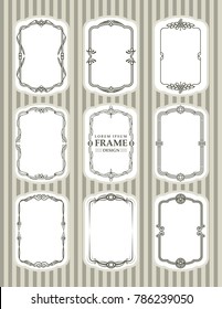 Vector frames set design element. vintage and modern decorate border