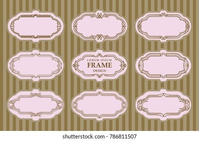 Vector frames set design element. vintage and modern decorate border