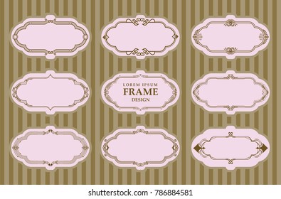 Vector frames set design element. vintage and modern decorate border