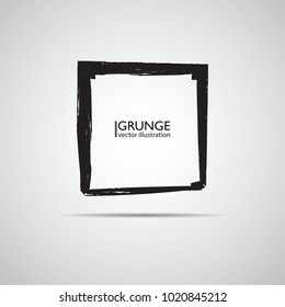 Vector Frames. squares for image. distress texture . Grunge Black borders isolated on the background . Dirt effect . geometric shapes for your design