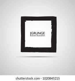 Vector Frames. squares for image. distress texture . Grunge Black borders isolated on the background . Dirt effect . geometric shapes for your design