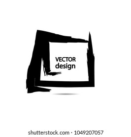 Vector Frames. squares for image. distress texture . Grunge Black borders isolated on the background . Dirt effect . geometric shapes for your design