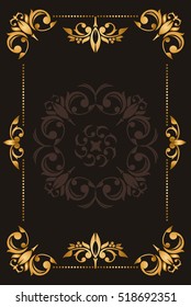 Vector  frames and vignette for design template.  Set of swirly decorative design elements in retro style. 