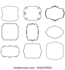 Vector Frames. Vintage frame set. Ornament Bundle. Elegant illustrations. Isolated vector Frames. Decorative frame. Silhouette Frame.