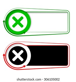 Vector frames for your text with arrows and multiplication symbol
