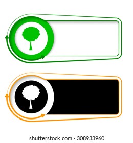Vector frames for your text with arrows and tree symbol