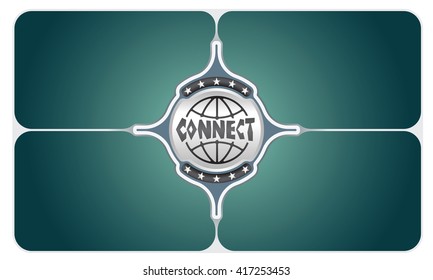 Vector frames for your text and connect icon