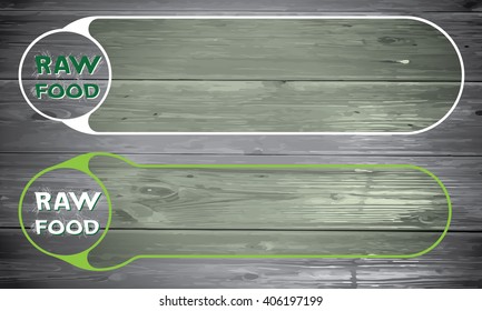 Vector frames for your text and globe and raw food icon