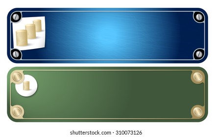Vector frames for your text with screws and coin