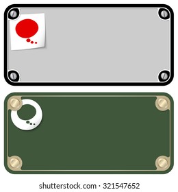 Vector frames for your text with screws and speech bubble