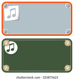Vector frames for your text with screws and music symbol
