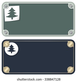 Vector frames for your text with screws and tree symbol