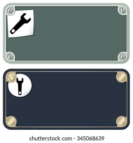 Vector frames for your text with screws and spanner