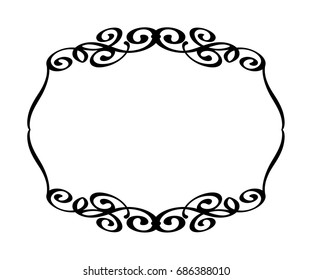 Vector frames.Vector illustration.Black on white.