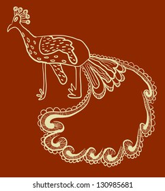 Vector framework in the form of a peacock's tail, preparation for design