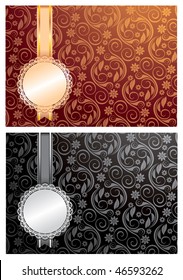 Vector framework for a photo or invitations. A silk bow and lace.